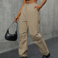 Pocketed Elastic Waist Pants