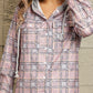 Double Take Plaid Long Sleeve Hooded Jacket