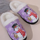 Snowman Round Toe Faux Fur Slippers