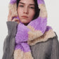 Fuzzy Contrast Striped Scarf