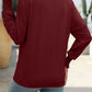 Textured Notched Lantern Sleeve T-Shirt