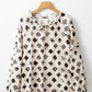 Printed Tie Neck Long Sleeve Blouse