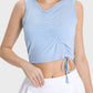 Drawstring Ruched Wide Strap Active Tank