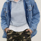 Button Up Collared Neck Long Sleeve Denim Jacket