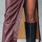 Slit Midi Skirt with Pockets