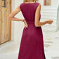 FULL SIZE Tied Round Neck Sleeveless Dress
