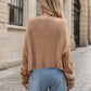 Round Neck Dropped Shoulder Long Sleeve Sweater