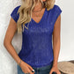 Sequin V-Neck Cap Sleeve Top