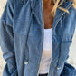 Pocketed Zip Up Long Sleeve Hooded Jacket