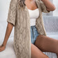 Openwork Open Front Half Sleeve Cardigan