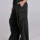 Elastic Waist Wide Leg Pants with Pockets