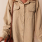 Frill Button Up Long Sleeve Shacket