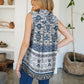 Frill Printed Mock Neck Top