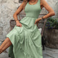 FULL SIZE Smocked Scoop Neck Sleeveless Tank Dress