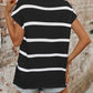 Striped Round Neck Short Sleeve Knit Top