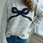 Bow Round Neck Long Sleeve Sweater