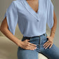V-Neck Short Sleeve Blouse