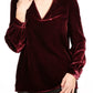 Cutout Long Sleeve Velvet Blouse