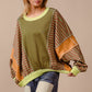 BiBi Color Block Striped Round Neck Sweatshirt - Brand BiBi