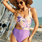 Cutout Tie-Dye Wide Strap One-Piece Swimwear