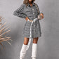 Pocketed Plaid Long Sleeve Mini Dress