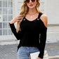 Ribbed Cold Shoulder Long Sleeve Top