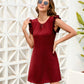 Ruffled Round Neck Mini Dress