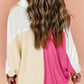 Pocketed Contrast Long Sleeve Sweatshirt