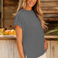 Exposed Seam Round Neck Short Sleeve T-Shirt