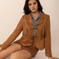 Tied Tassel Collared Neck Long Sleeve Jacket