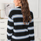 Striped Button Down Long Sleeve Cardigan