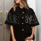 BiBi Sequin Detail Raw Hem Short Sleeve Shirt - Brand BiBi