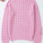 Round Neck Dropped Shoulder Long Sleeve Sweater