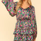 Haptics V-Neck Satin Floral Layered Dress
