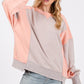 SAGE + FIG Color Block Round Neck Sweatshirt