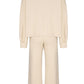 Round Neck Long Sleeve Top and Pants Set