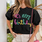 BiBi Metallic Letter Puff Sleeve Hairy Sweater - Brand BiBi