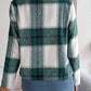 Plaid Open Front Long Sleeve Jacket