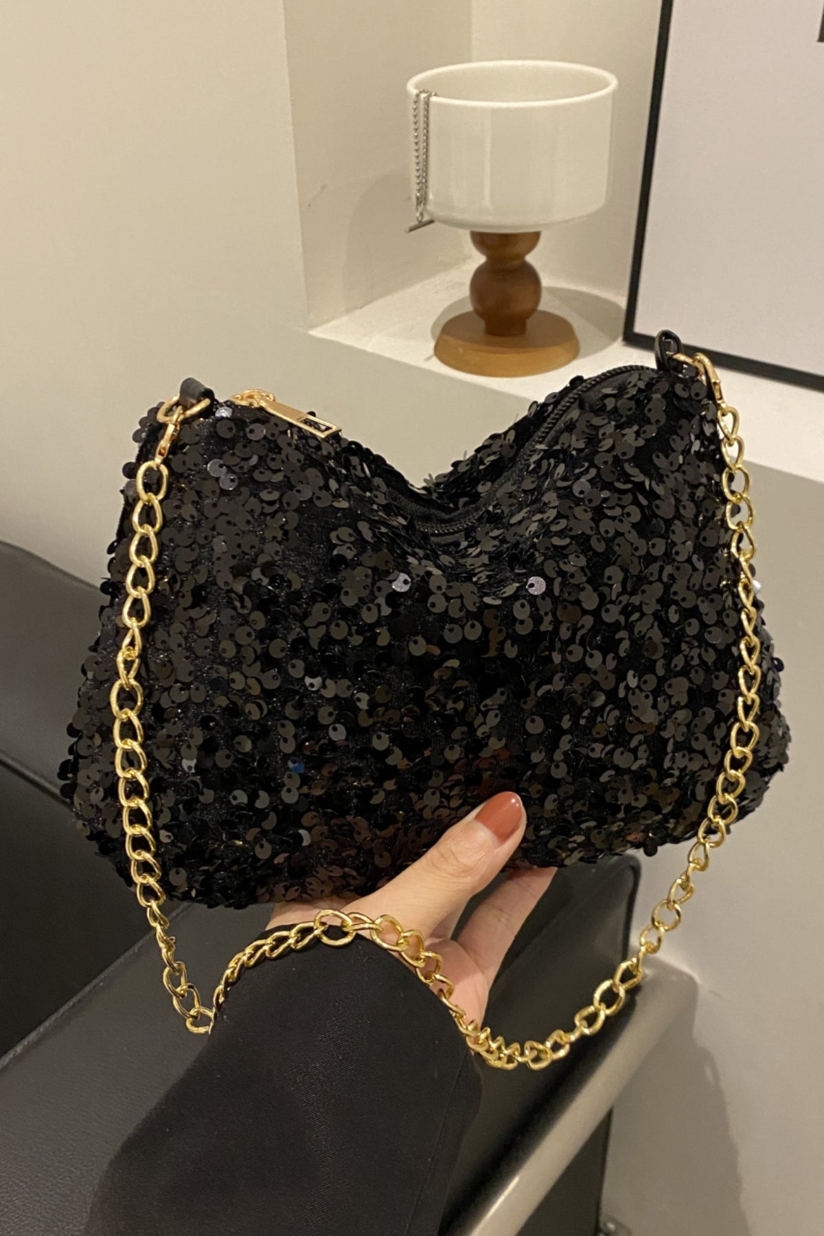 Sequin Removable Strap Shoulder Bag