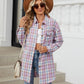 Plaid Collared Neck Long Sleeve Shirt