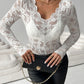 Lace V-Neck Long Sleeve Top