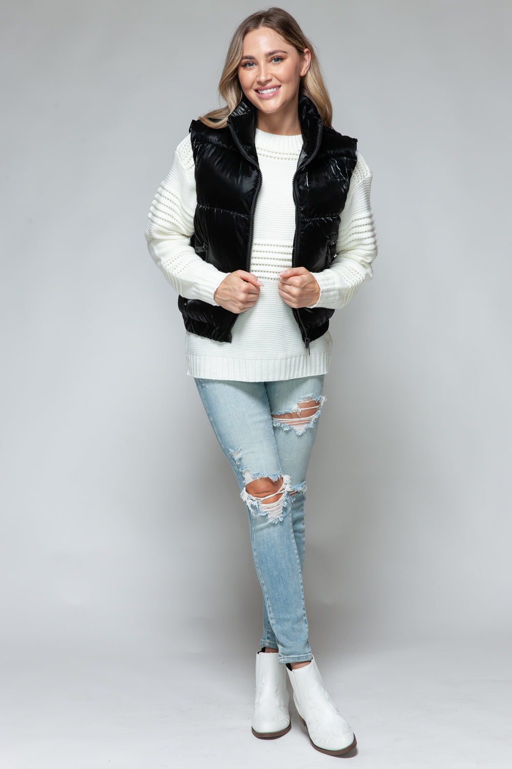 Snobbish Fine Fur Lining Quilted Vest *
