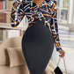 Twisted Printed Long Sleeve Mini Dress