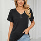 Decorative Button V-Neck T-Shirt