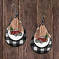 PU Leather Plaid Teardrop Earrings