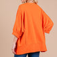 Ces Femme Side Slit Drop Shoulder Puff Sleeve Sweatshirt