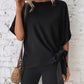 Knotted Round Neck Half Sleeve Blouse