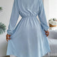 Collared Neck Long Sleeve Dress with Pockets