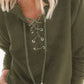 Lace-Up Dropped Shoulder Hoodie