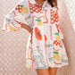 Printed Three-Quarter Sleeve Mini Dress